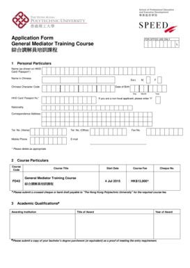 Fillable Online Speed Polyu Edu Application Form For Office Use Only