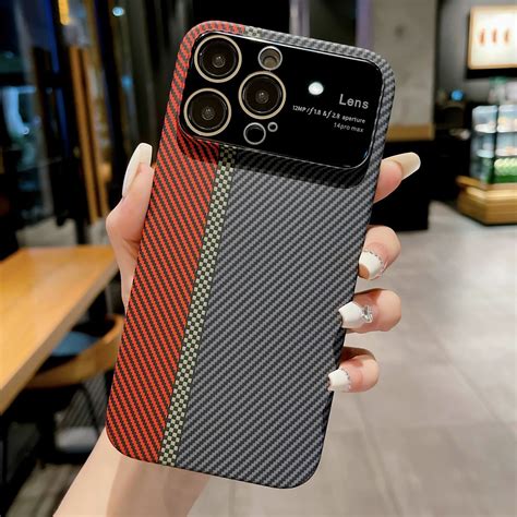 Sanimore For Apple Iphone Pro Max Magnetic Case Carbon Fiber Tough