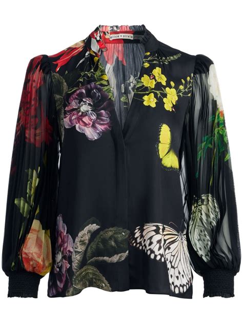 Alice Olivia Ilan Floral Print Blouse Farfetch