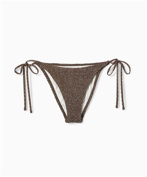 Musinsa S E O Smocked Dot Triangle Bikini Brief Brown