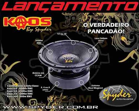 Alto Falante Woofer Spyder Kaos Wrms Trio Pancad O