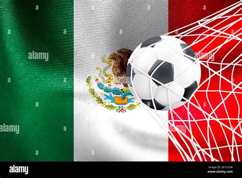 Copa Mundial De La Fifa 2022 Bandera Nacional De México Con Un Balón