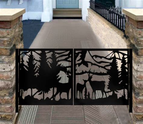 Unique 3d Deer Design Metal And Wrought Iron Pool Gate Custom Etsy