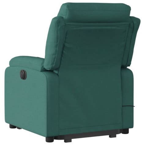 Vidaxl Stand Up Massage Recliner Chair Dark Green Fabric 29 5 X36 4 X39 4 Qfc