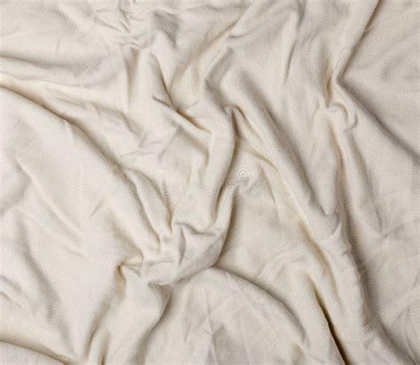 Crumpled Cotton Fabric Of Beige Color Stock Photo Image Of Crease