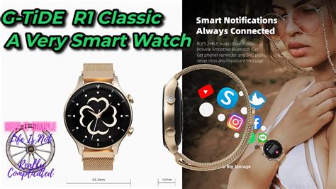 G Tide R Classic Watch Review Smartwatch For Women Youtube