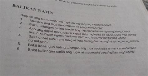 Solved Bumuo Ng Paglalahat Tungkol Sa Tinalakay Na Aralin BalÍkan