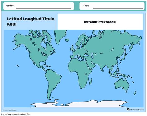 Hoja De Trabajo Del Mapa Mundial De Longitud Y Latitud