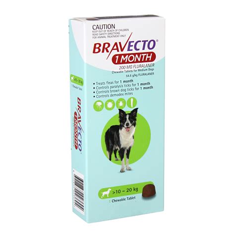 Bravecto 1 Month Chewable Tablet For Medium Dogs 10 20kg Vet N Pet Direct