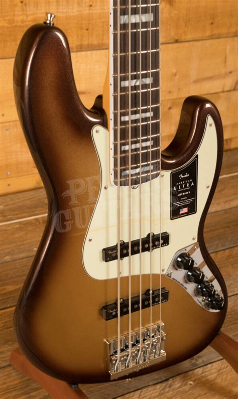 Fender American Ultra Jazz Bass V Rosewood Fingerboard Mocha Burst