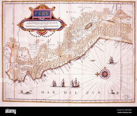 17th Century Map Of Peru Stock Photo Alamy