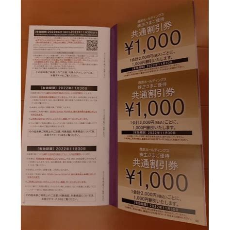 西武ホールディングス株主優待 共通割引券10枚 有効期限2022年11月30日の通販 By Ken Yakus Shop｜ラクマ