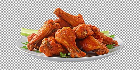 Premium Psd Plate Of Chicken Wings Isolated On Transparent Background