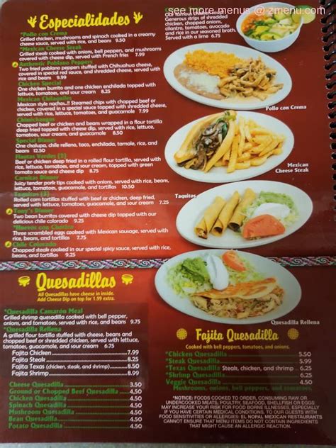 Online Menu Of El Nopal Cartersville Restaurant Cartersville Georgia