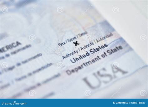 Us Issues First Passport With A Nonbinary Gender X Option Stock Image