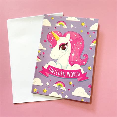 Sansan Wawa Unicorn Greeting Cards Large Envelope Birthday Card