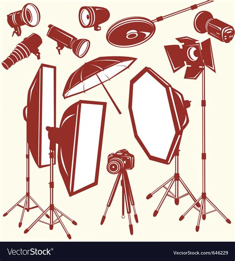 Set of photo studio equipment Royalty Free Vector Image