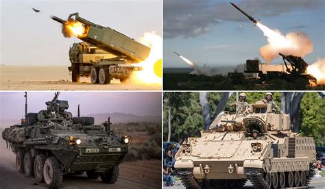 Patriot And Himars Missiles 64 Stryker And M2 Bradley Armoured