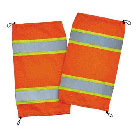 Ergodyne Glowear 8009 Class E Hi Vis Orange Leg Gaiters With Two Tone Reflective Tape 29091