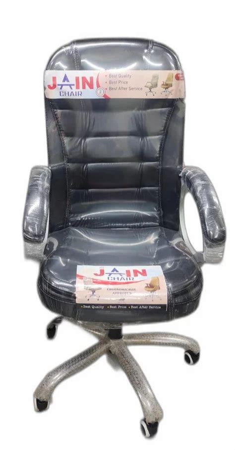 High Back Black Leather Boss Office Chair Fixed Arm At Rs In Raipur