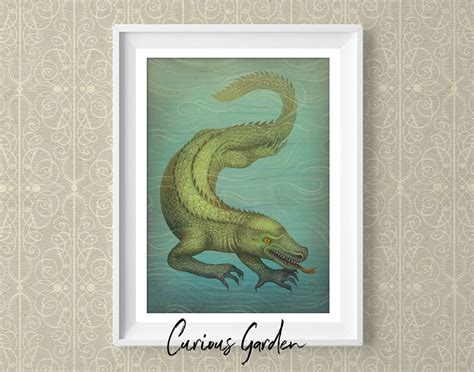 buru cryptid art print aquatic cryptozoology artwork etsy