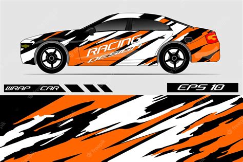 Premium Vector Orange Sports Car Design Wrap