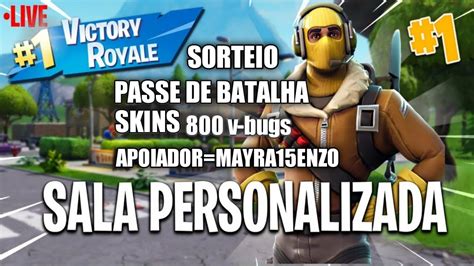 Ao Vivo Live Fortnite Sala Personalizada Caiu Matou Sorteio De