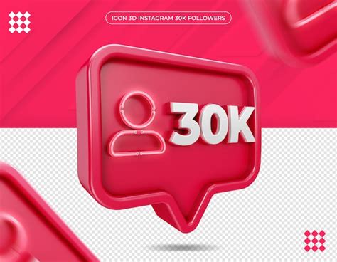 Premium Psd Icon 3d Instagram 30k Followers