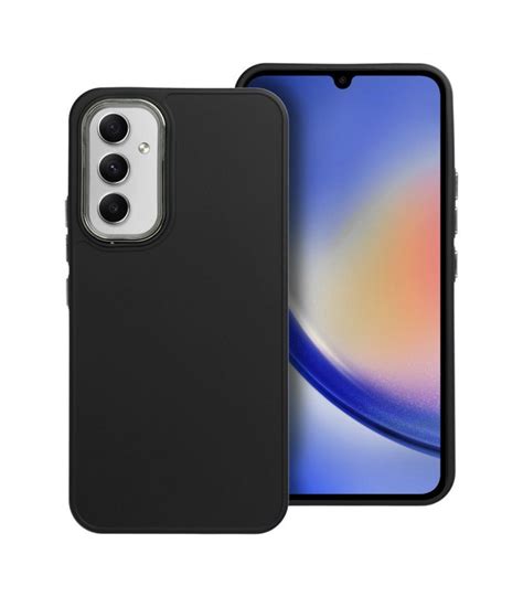 Matinis juodas dėklas Samsung Galaxy A54 5G telefonui Frame Case