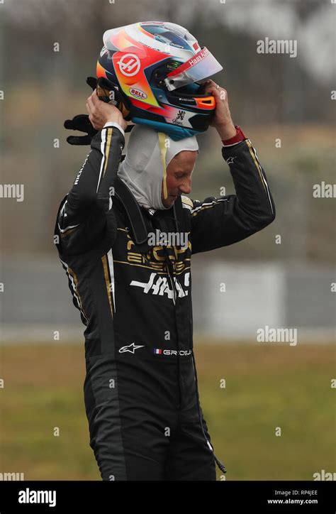 Haas Romain Grosjean breaks down on the track during day three of pre ...