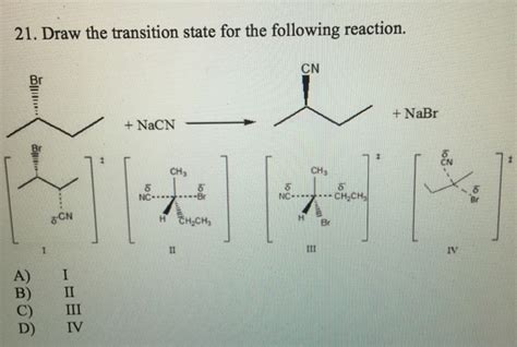 Solved Draw The Transition State For The Following Chegg