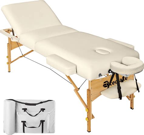 Vivezen Table De Massage 15 Cm Pliante 3 Zones En Bois Avec Panneau