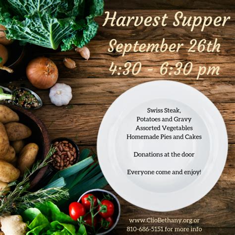 Harvest Supper 2019 | Bethany United Methodist Church