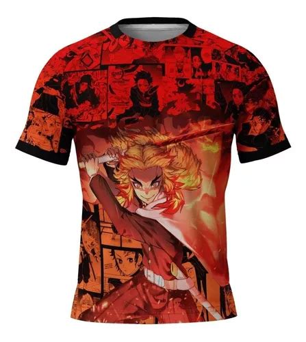 Camiseta Camisa Kimetsu No Yaiba Rengoku Flame Anime Ref0344