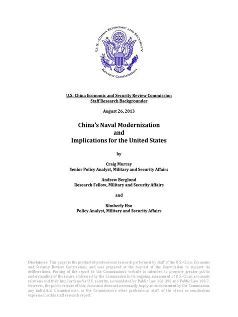 Backgrounder Chinas Naval Modernization And Implications For The United States Pdf People