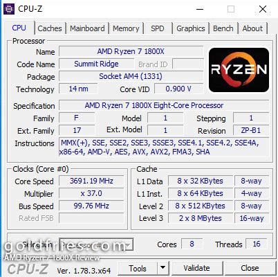 AMD Ryzen 7 1800X Review – goldfries