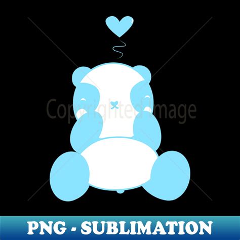 Cute Light Blue Panda With Heart Png Transparent Sublimati Inspire