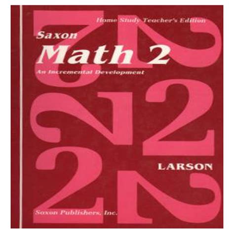 Saxon Math Teacher S Manual Second Harvest Curriculum