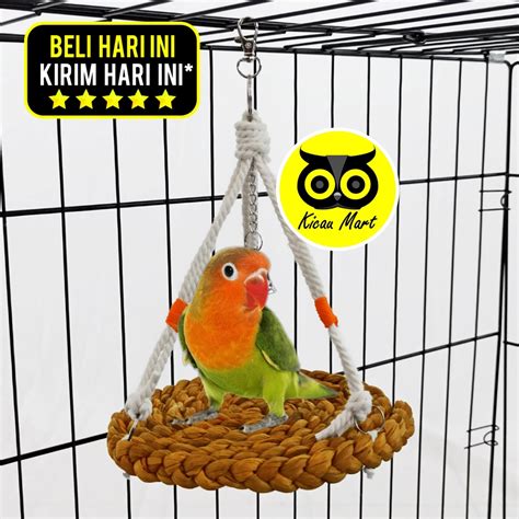 Jual Mainan Ayunan Eceng Gondok Lonceng Mainan Lovebird Parrot Falk