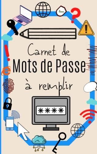 Carnet de Mots de Passe à remplir Grand Format 120 Pages