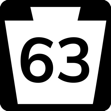 US Highway Shield for Route 63 Road Sign Template | Square Signs