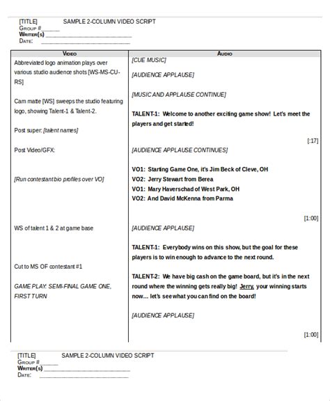 Free Radio Script Template Printable Templates