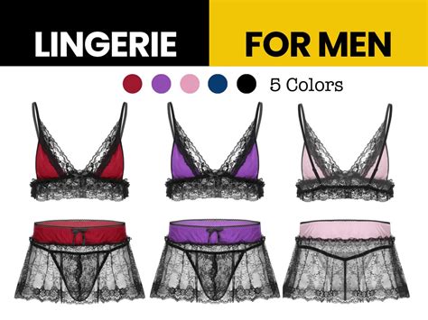 Cute Femboy Non Binary Lingerie Set Piece Sissy Skirt Panties G String And Bra Etsy