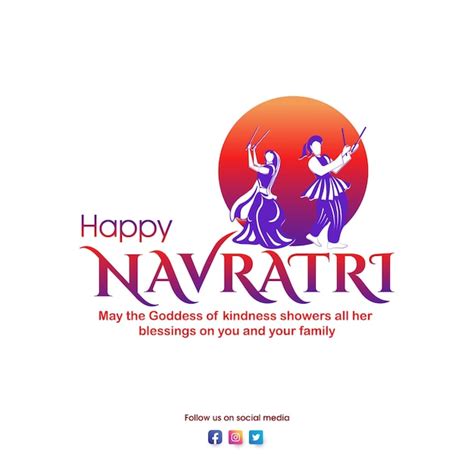 Dandiya Em Navratri Feliz Durga Puja Navratri Banner Vetor Premium