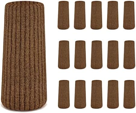 16 Pcs Brown Premium Chair Leg Protectors For Hardwood Floors High