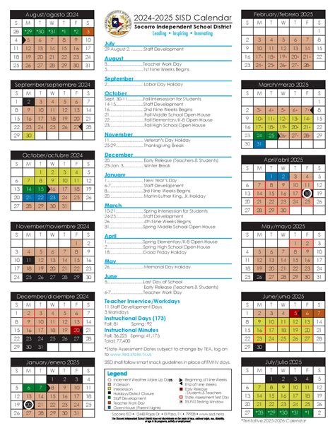 Socorro Independent School District Calendar 2024 2025