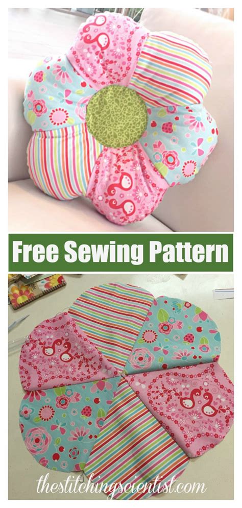 Flower Shaped Pillow Free Sewing Pattern