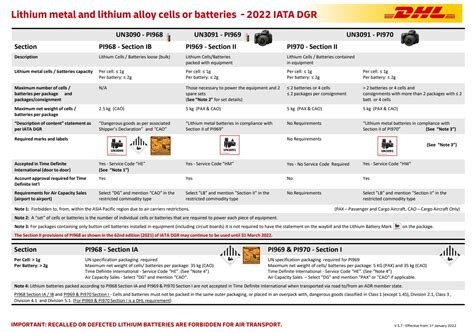 2022 IATA DGR Lithium Metal And Lithium Alloy Cells Or Batteries