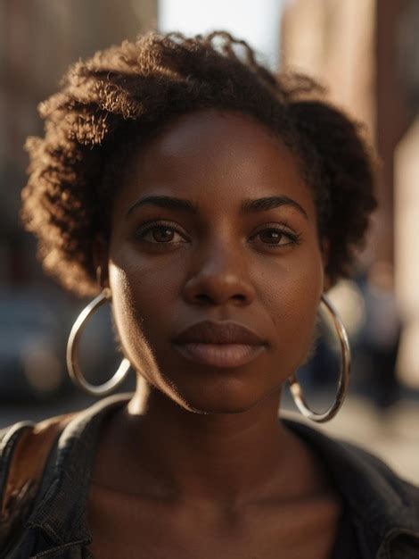 Premium Photo | Outdoor portrait of a black woman with sun light