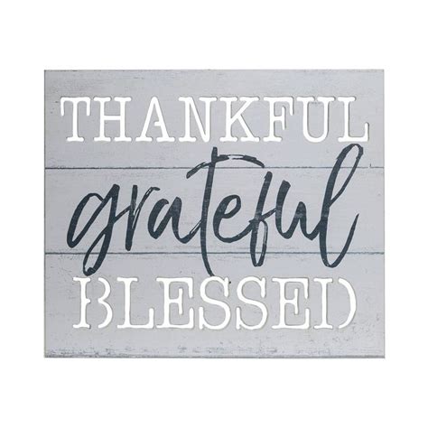 16x20 Thankful Grateful Blessed Wood Plank Wall Art White Patton